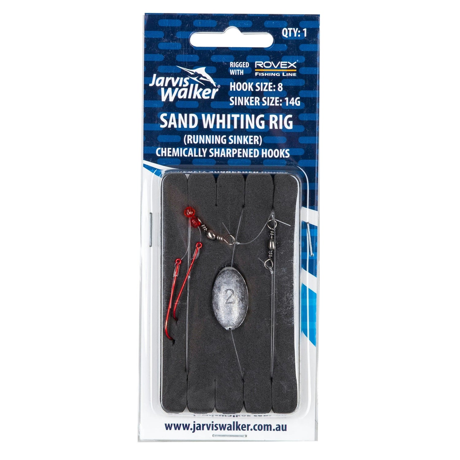 Jarvis Walker Sand Whiting Rig With Chemically Sharpened #8 Hook Rig