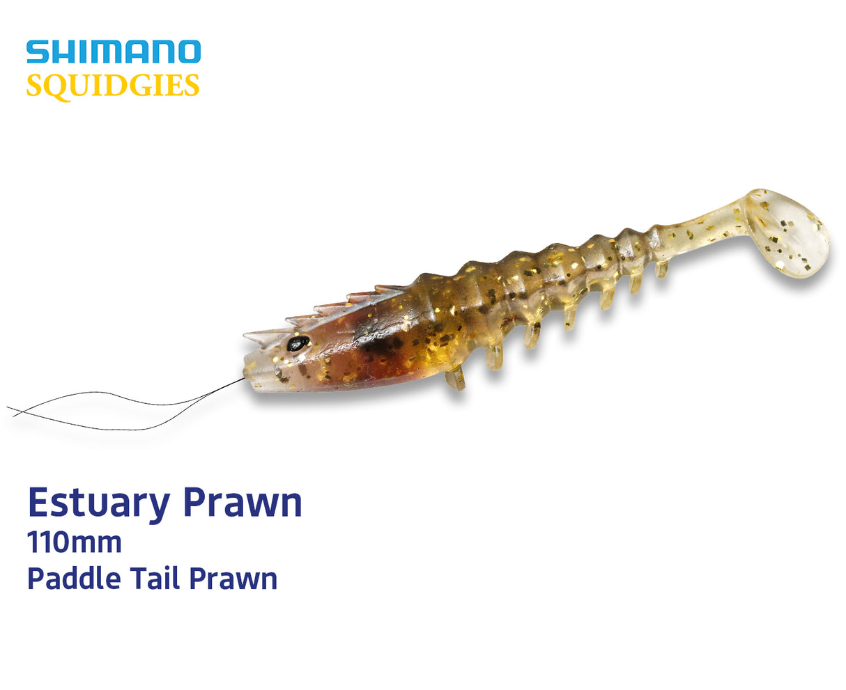 Shimano Squidgies Prawn Paddle Tail Soft Plastics