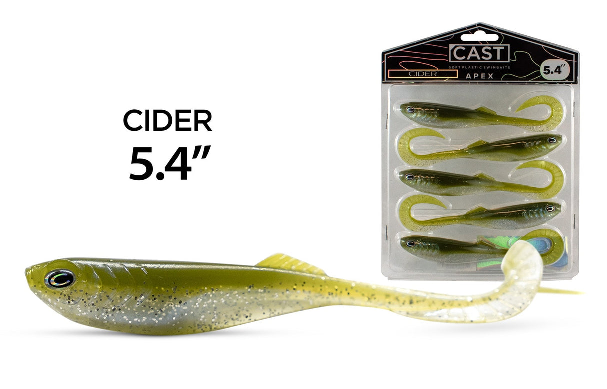 Cast Apex Curl Tail Soft Plastic Lure 5.4"