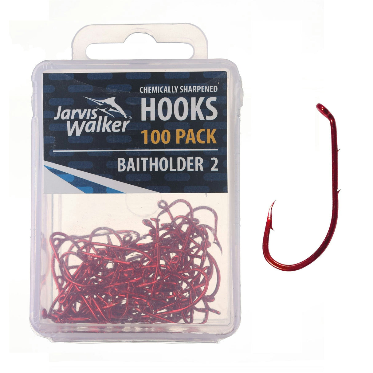 Jarvis Walker Red Baitholder Hooks
