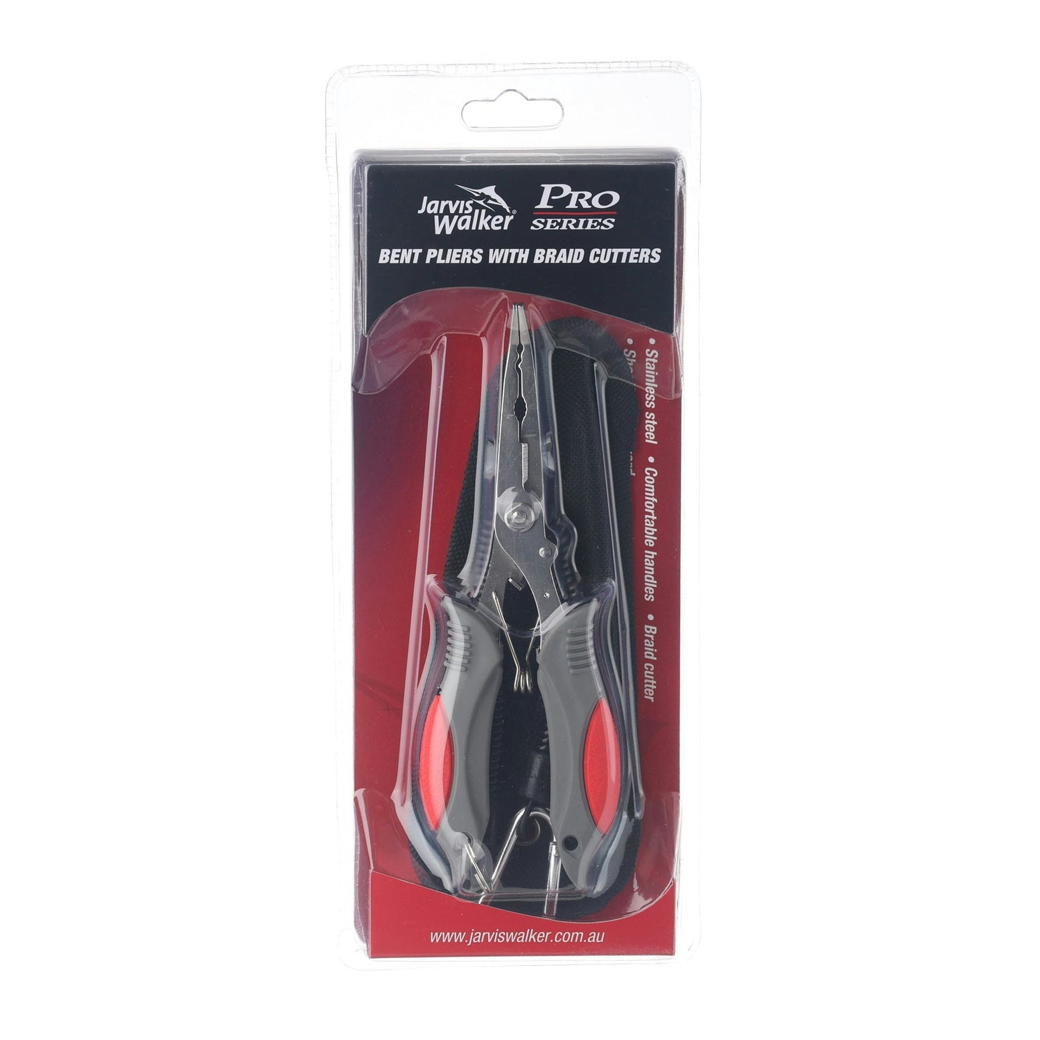 Jarvis Walker Pro Series Bent Pliers with Braid Cutters SS