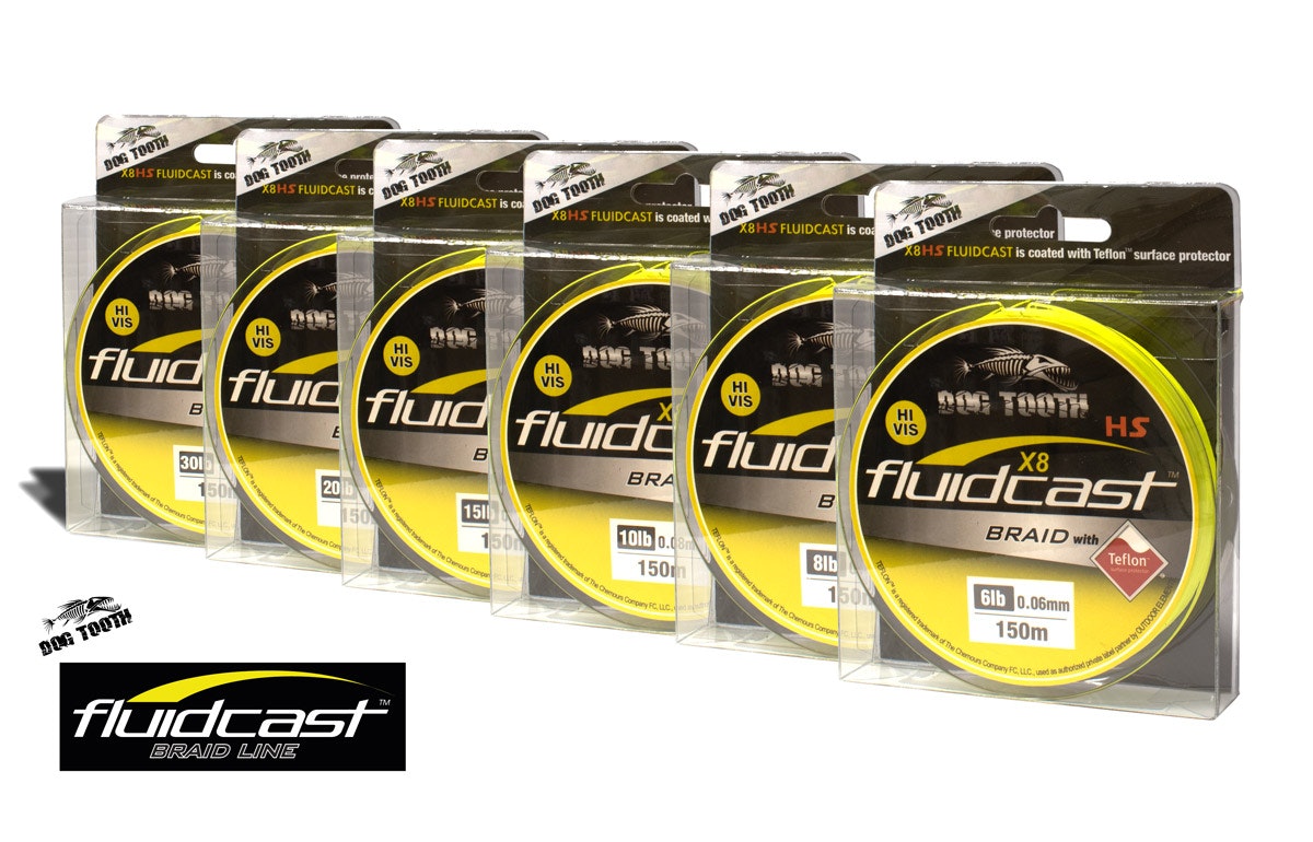 Dog Tooth Fluidcast Braid - Hi Vis Yellow X8
