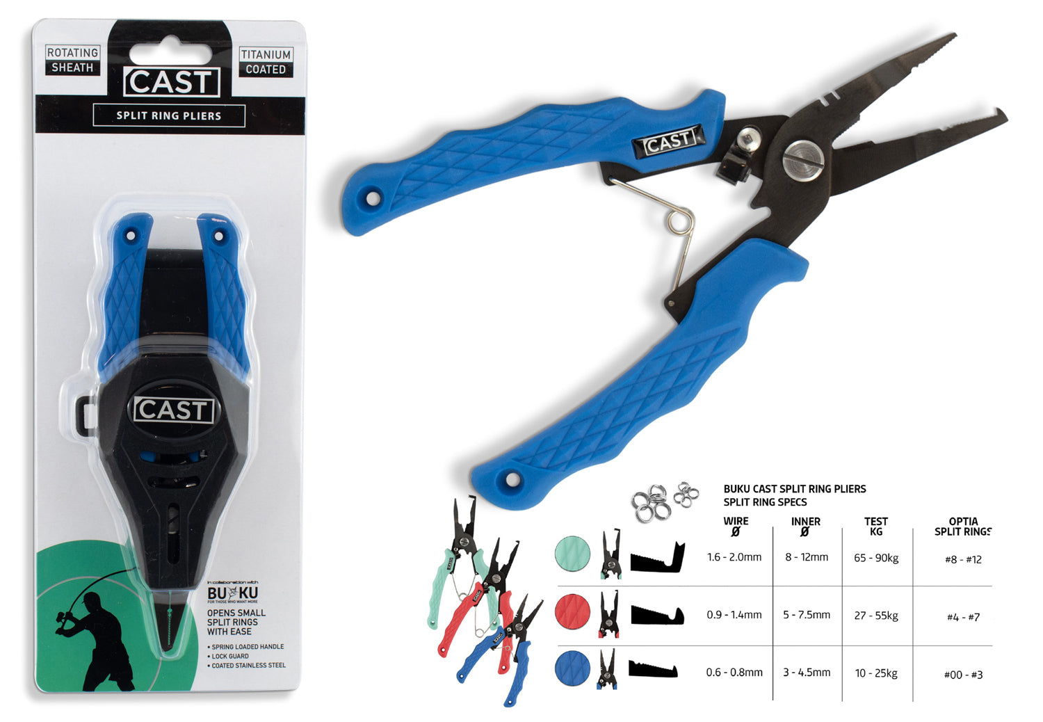 Buku Cast HD Split Ring Pliers with rotating rubber sheath