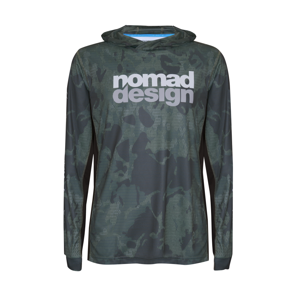 Nomad Design Hooded Tech Fishing Shirt - Forest Camo - XXXL