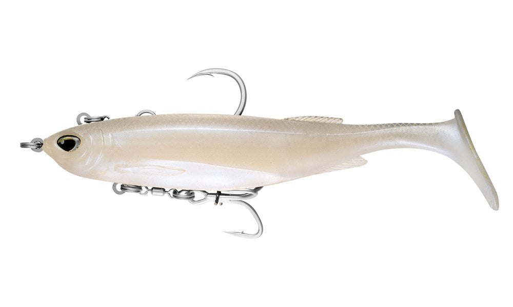 Nomad Design Maniax Rigged 8" Swimbait - Live Ops - Pearl White