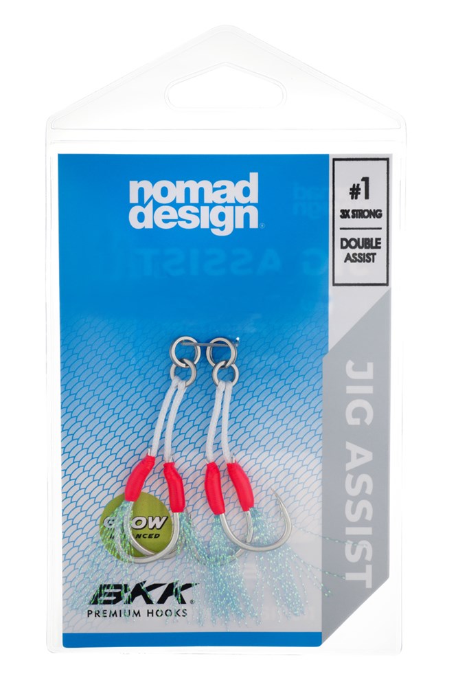 Nomad Design Jig Assist Hooks - Double 3X Strong Pink - #1