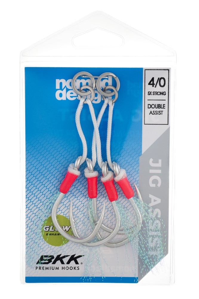 Nomad Design Jig Assist Hooks - Double 5X Strong Pink - 4/0