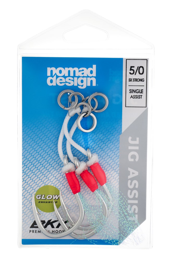 Nomad Design Jig Assist Hooks - Single 5X Strong Pink - 5/0