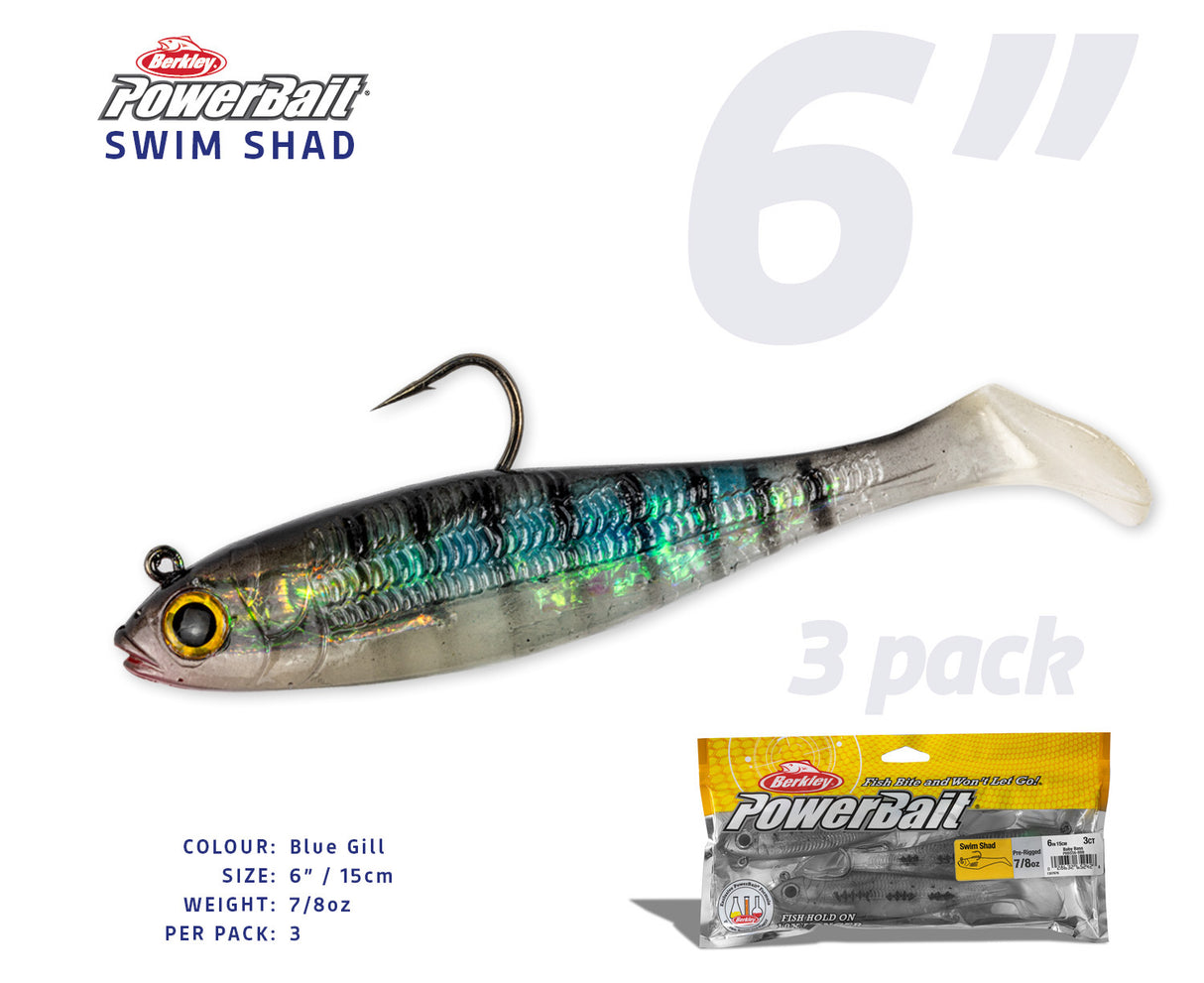 Berkley Powerbait 6" Swim Shad Soft Plastics