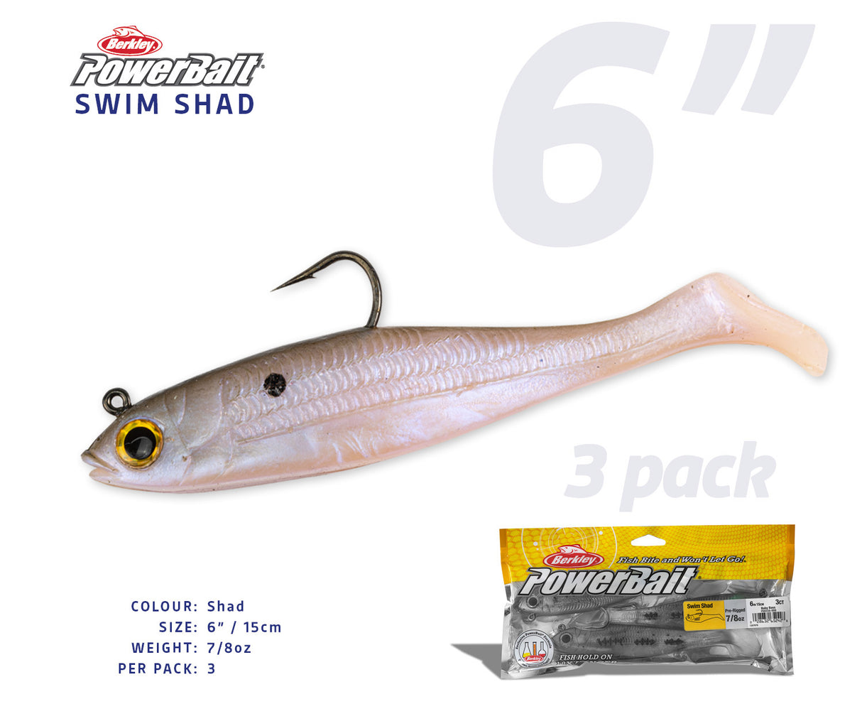 Berkley Powerbait 6" Swim Shad Soft Plastics