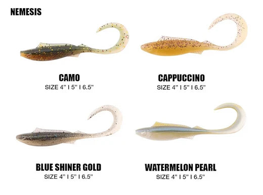 Four Berkley PowerBait lures in various new colors, sizes, and shapes, displayed to showcase the latest fishing innovations in bait design