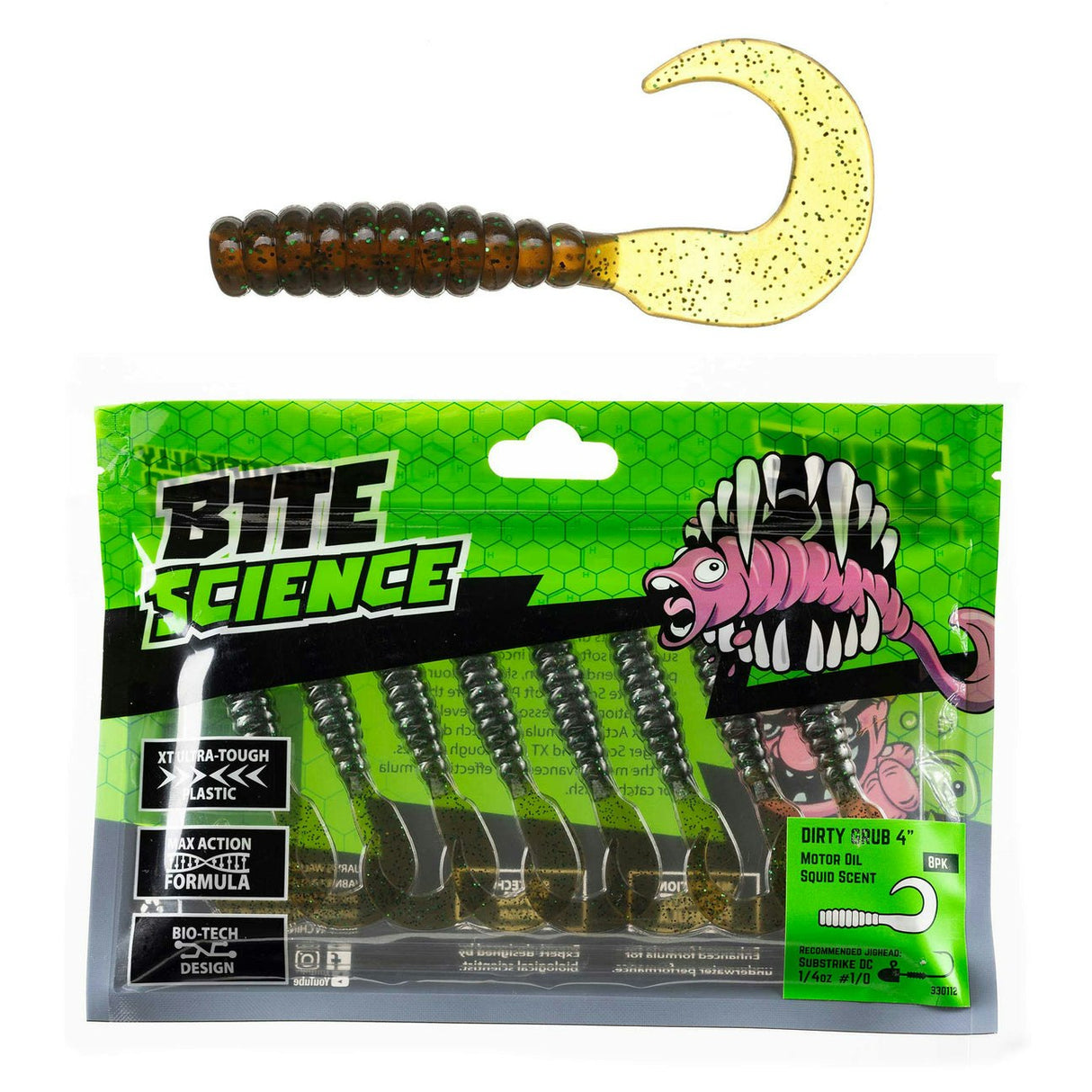 Bite Science Dirty Grub Lures 8pk