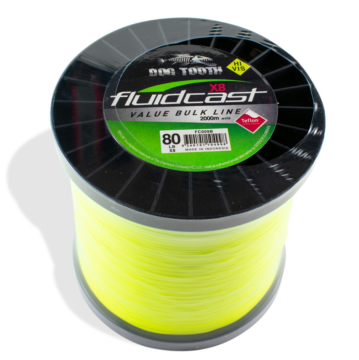 Dog Tooth Fluidcast Braid - Hi Vis Yellow X8 2000m