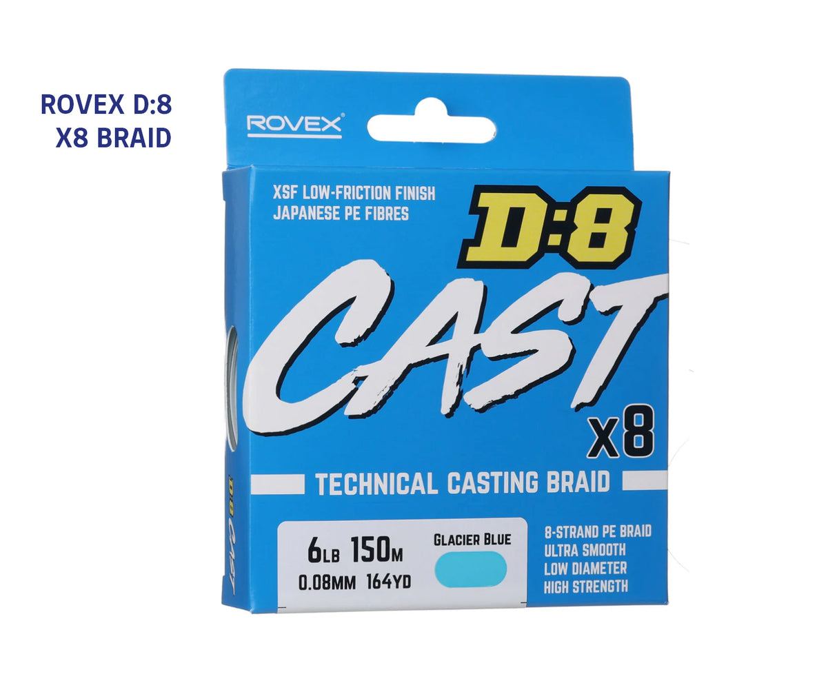 Rovex D:8 Cast Braid - Glacier Blue 300m 50lb