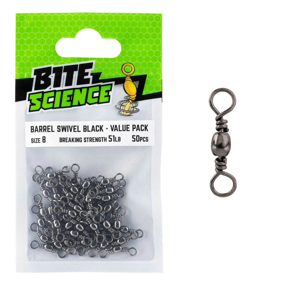 Bite Science Swivels Black Barrel