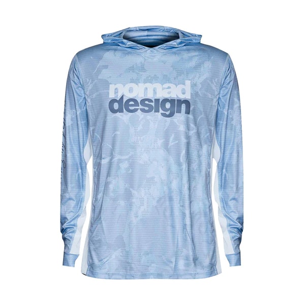 Tech Fishing Shirt Hooded - Camo Splice Blue