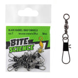 Bite Science Swivels Black Barrel Snap