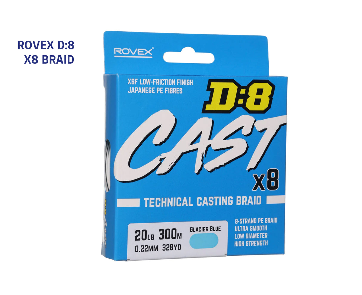 Rovex D:8 Cast Braid - Glacier Blue 300m 50lb
