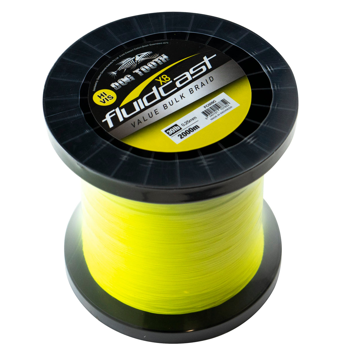 Dog Tooth Fluidcast Braid - Hi Vis Yellow X8 2000m