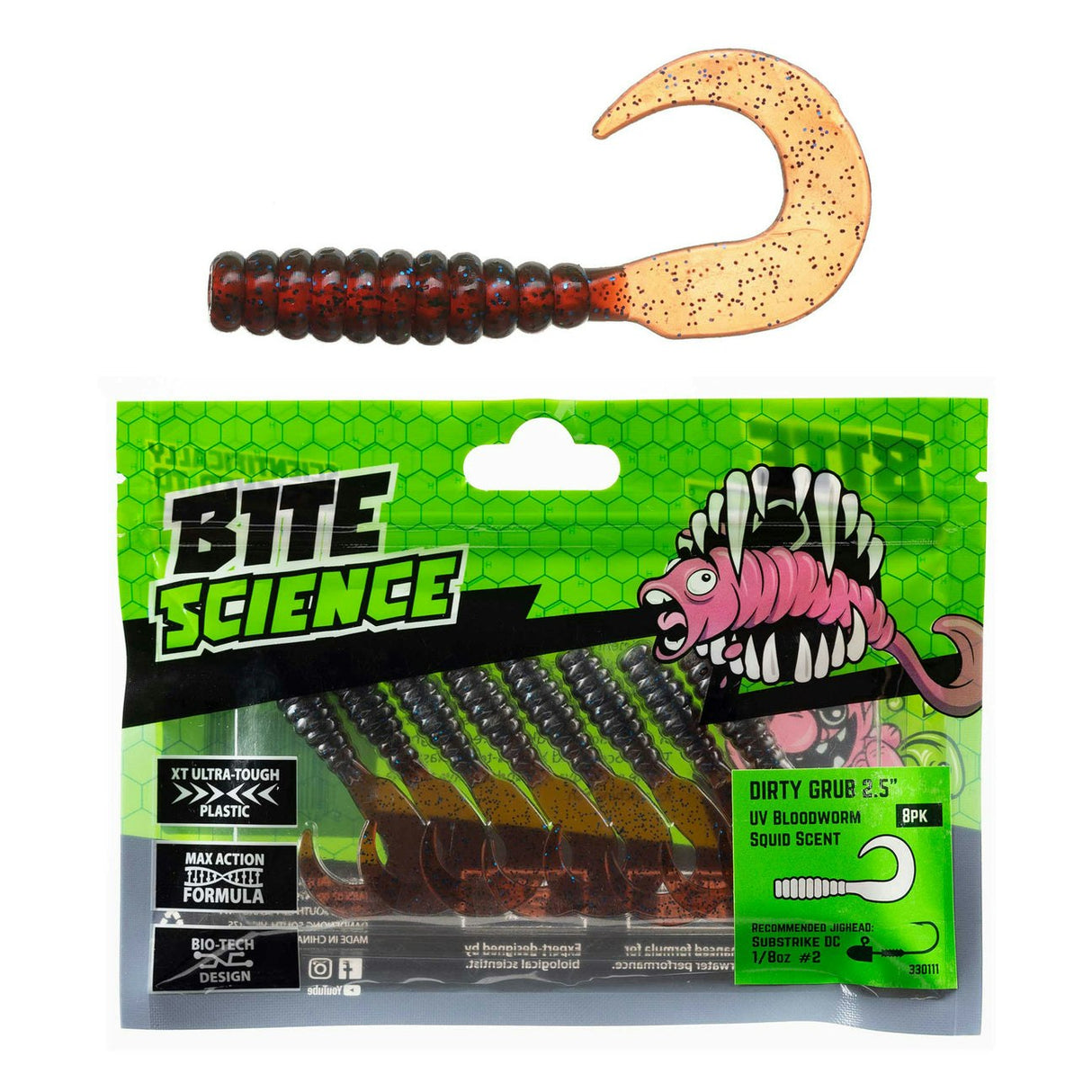 Bite Science Dirty Grub Lures 8pk