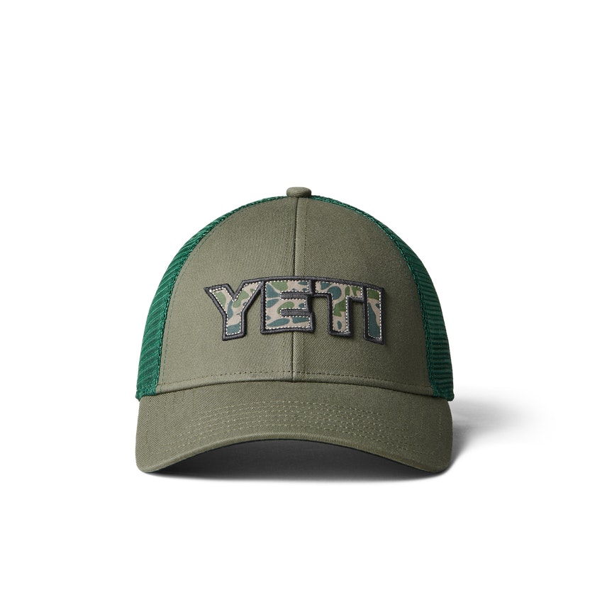 YETI Cap Logo Camo Badge Trucker Hat