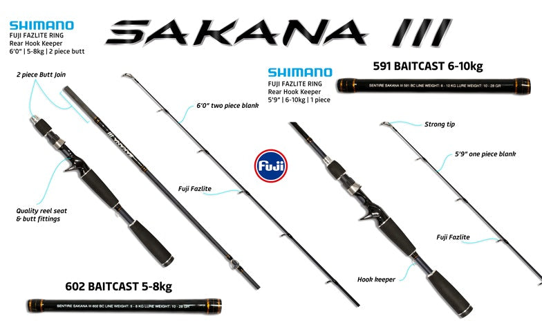 Shimano Sakana 3 Rod Baitcast Rod Series