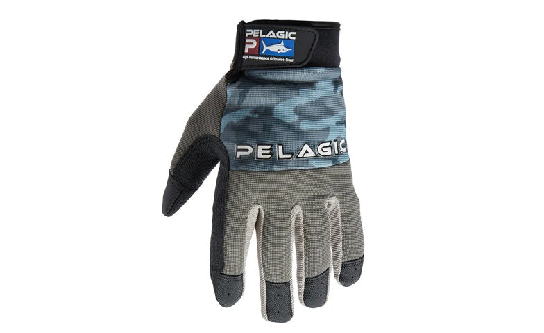 Pelagic End Game Pro Gloves Fish Camo Light Grey