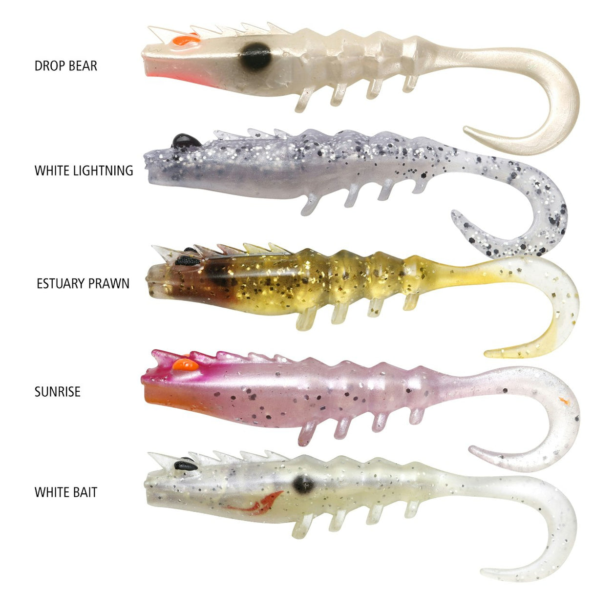 Shimano Squidgies Prawn Wriggler Tail Soft Plastics