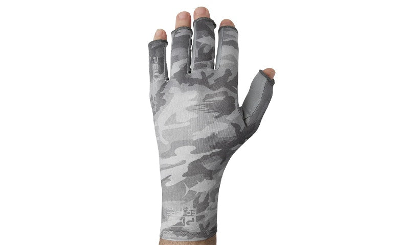 Pelagic Sun Gloves Fish Camo Light Grey