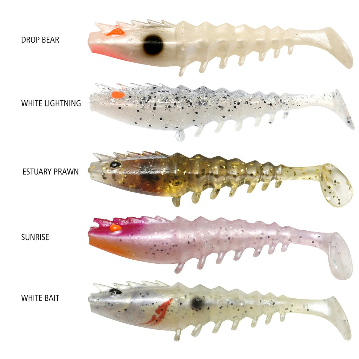 Shimano Squidgies Prawn Paddle Tail Soft Plastics