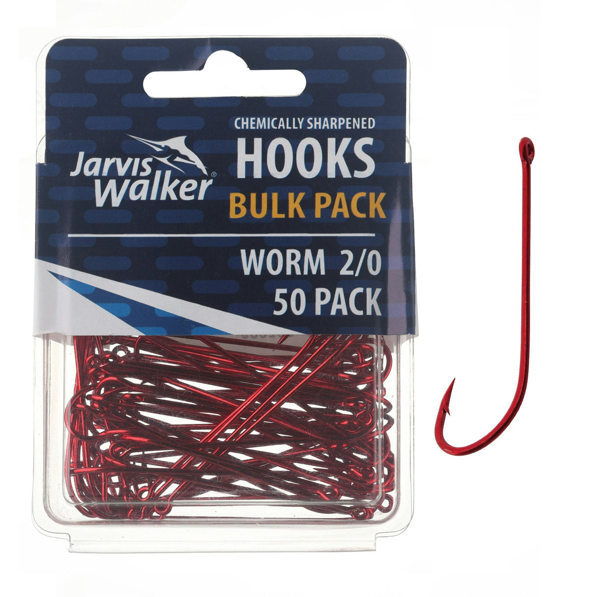 Jarvis Walker Red Long Shank Hooks