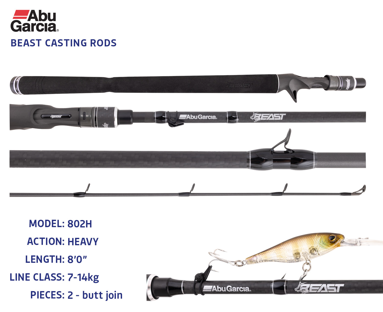 abu garcia beast casting rod ton graphite and specialized tapers Abu Garcia Beast Baitcasting Combo