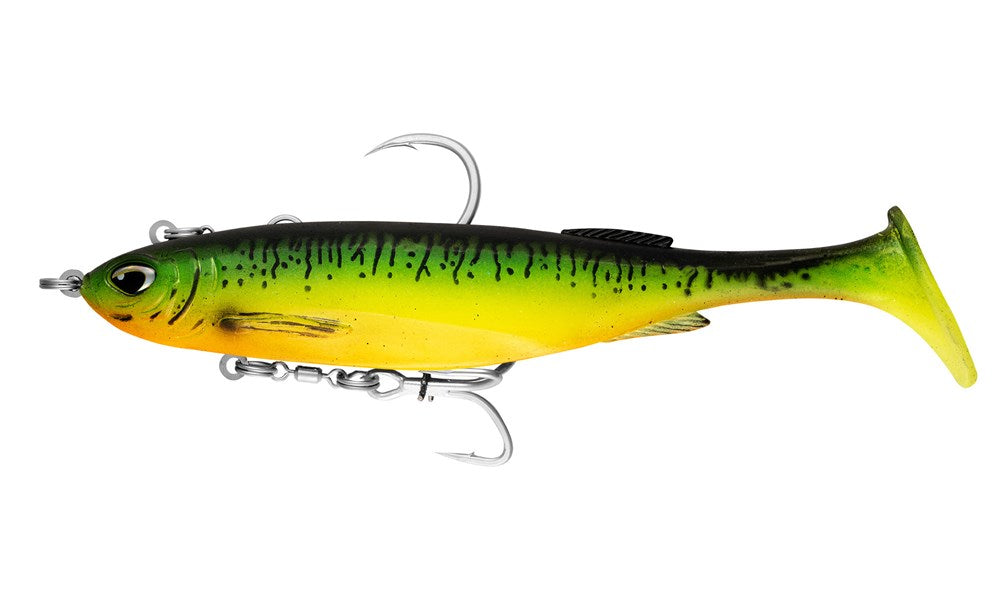 Nomad Design Maniax Rigged 6" Swimbait - Live Ops - Fire Tiger