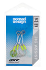 Nomad Design Jig Assist Hooks - Double 3X Strong Chartreuse - 1/0