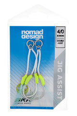 Nomad Design Jig Assist Hooks - Double 3X Strong Chartreuse - 4/0