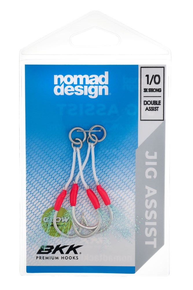 Nomad Design Jig Assist Hooks - Double 3X Strong Pink - 1/0