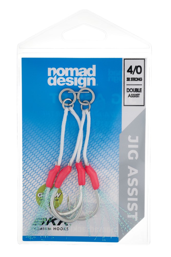 Nomad Design Jig Assist Hooks - Double 3X Strong Pink - 4/0