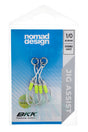 Nomad Design Jig Assist Hooks - Double 5X Strong Chartreuse - 1/0
