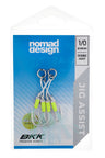 Nomad Design Jig Assist Hooks - Double 5X Strong Chartreuse - 1/0