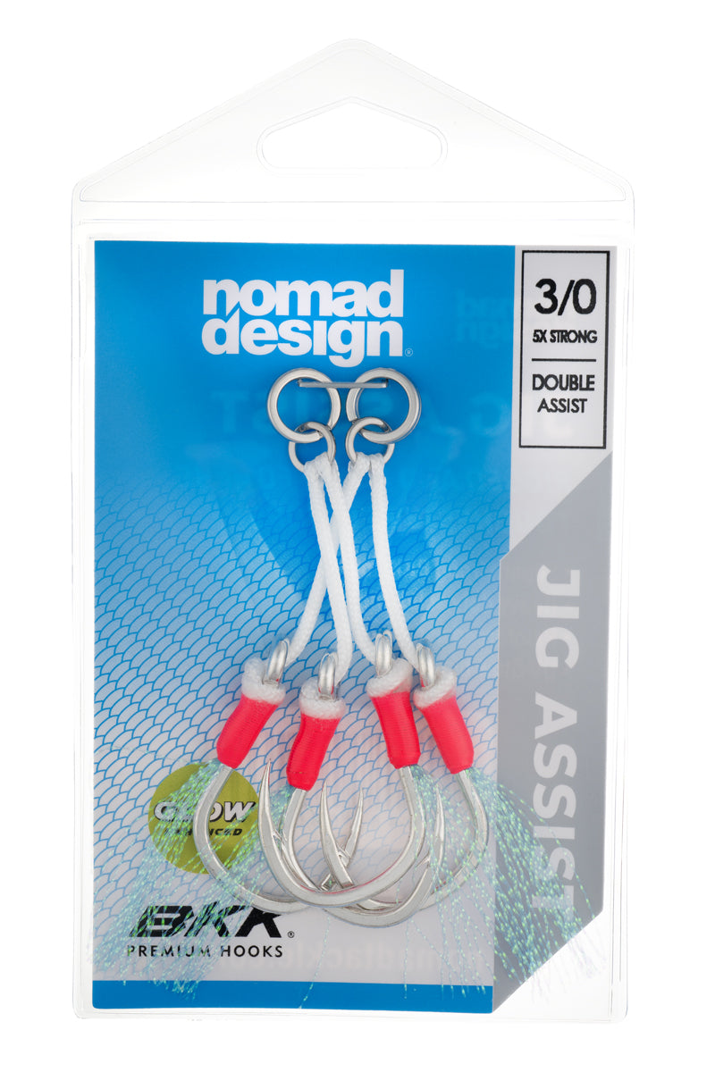 Nomad Design Jig Assist Hooks - Double 5X Strong Pink - 3/0