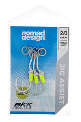 Nomad Design Jig Assist Hooks - Single 5X Strong Chartreuse - 2/0