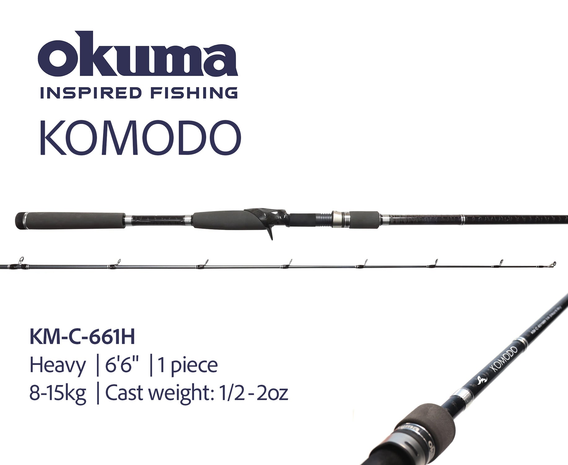 baitcaster jigging rod Okuma Komodo Baitcast Rods – Tackle World Build your own Baitcaster Engineered with DynaMag cast Steez Square Power:Medium Light