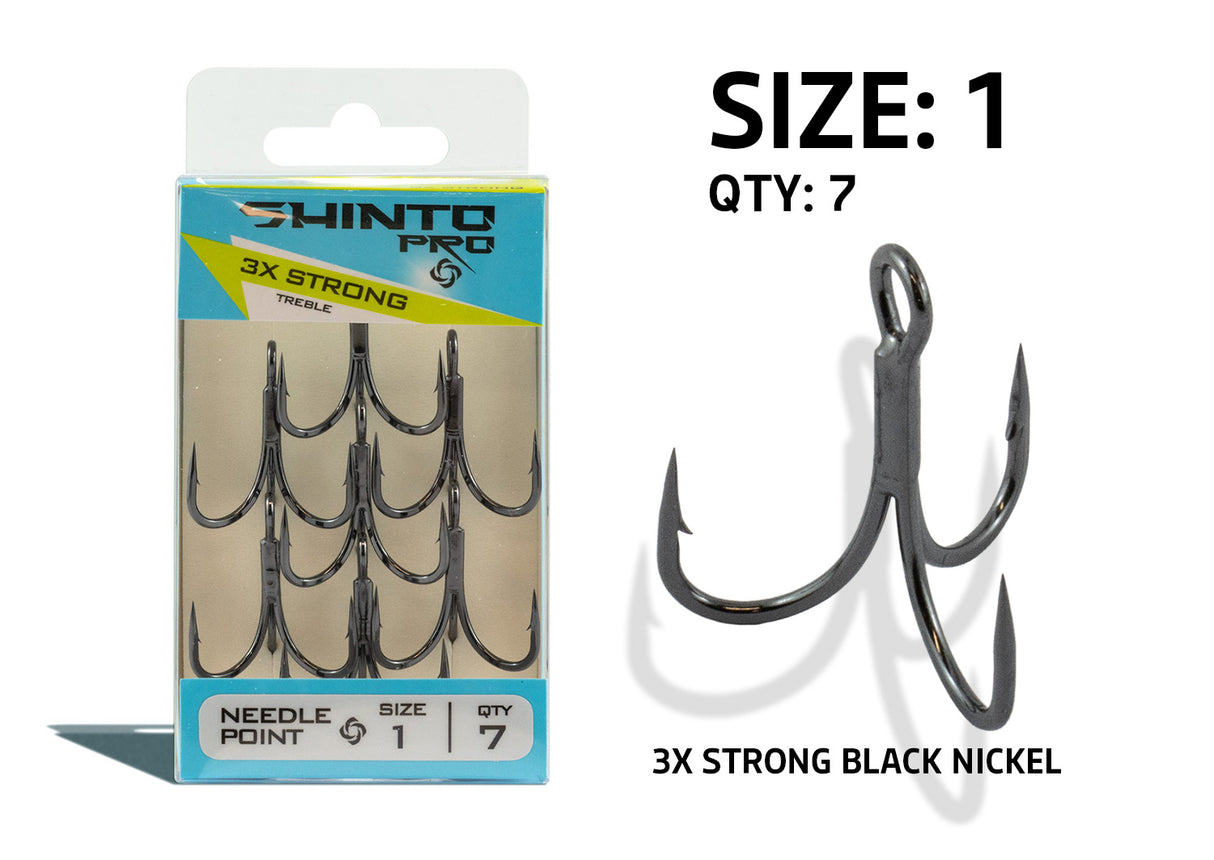 Shinto Pro 3X Strong Black Nickel Trebles
