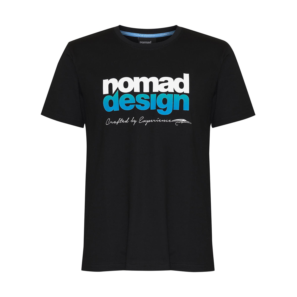 Nomad Design T-Shirt - Logo Aqua Fade - Large