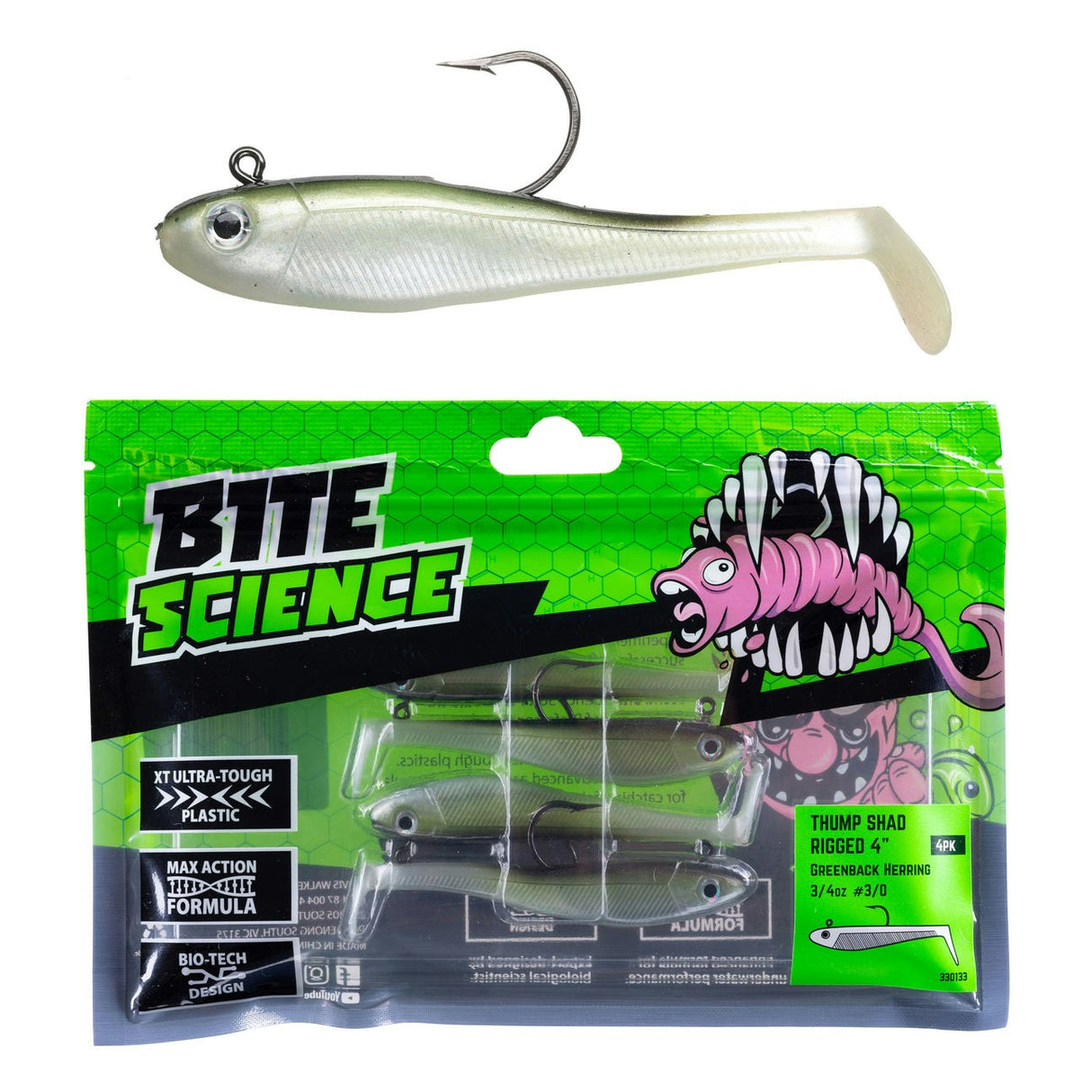 Bite Science Thump Shad Rigged Lures