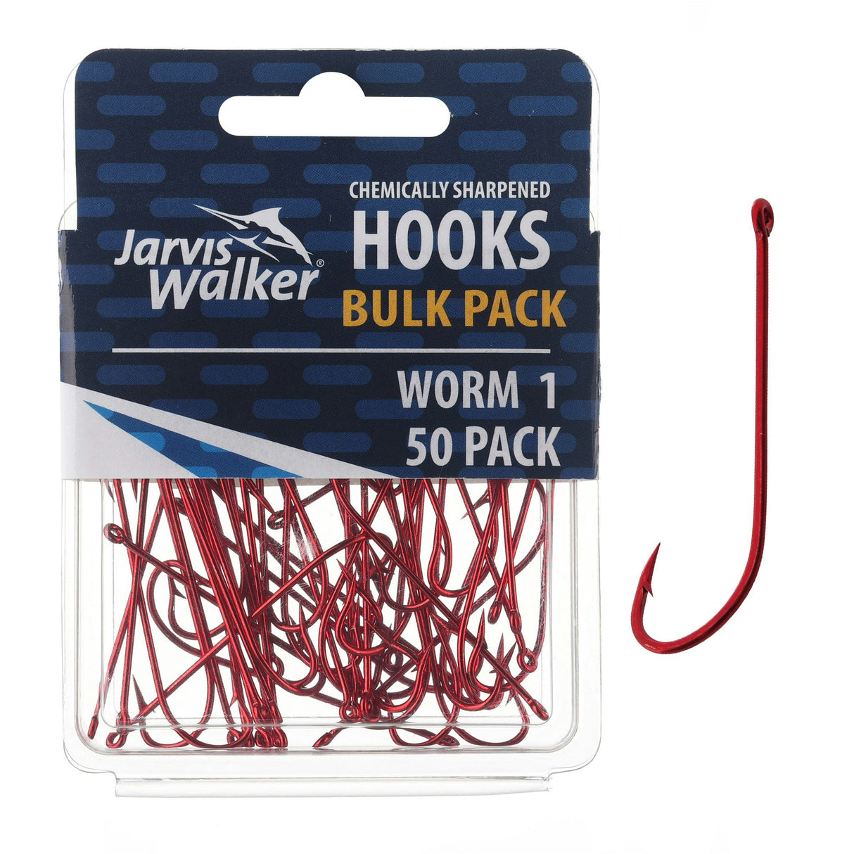 Jarvis Walker Red Long Shank Hooks