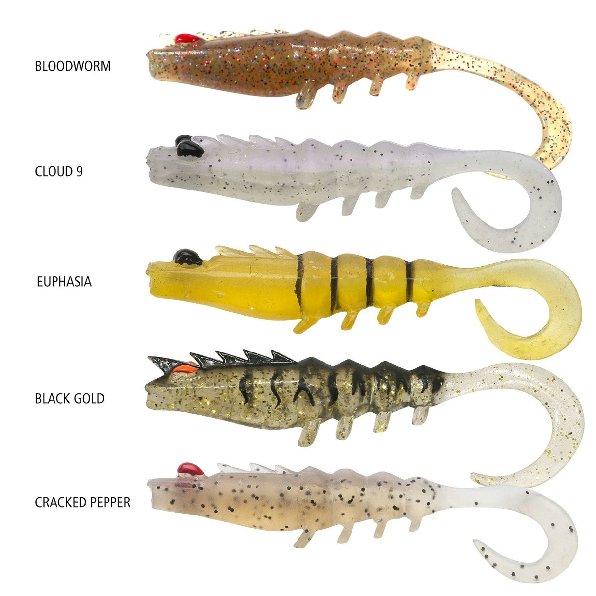 Shimano Squidgies Prawn Wriggler Tail Soft Plastics