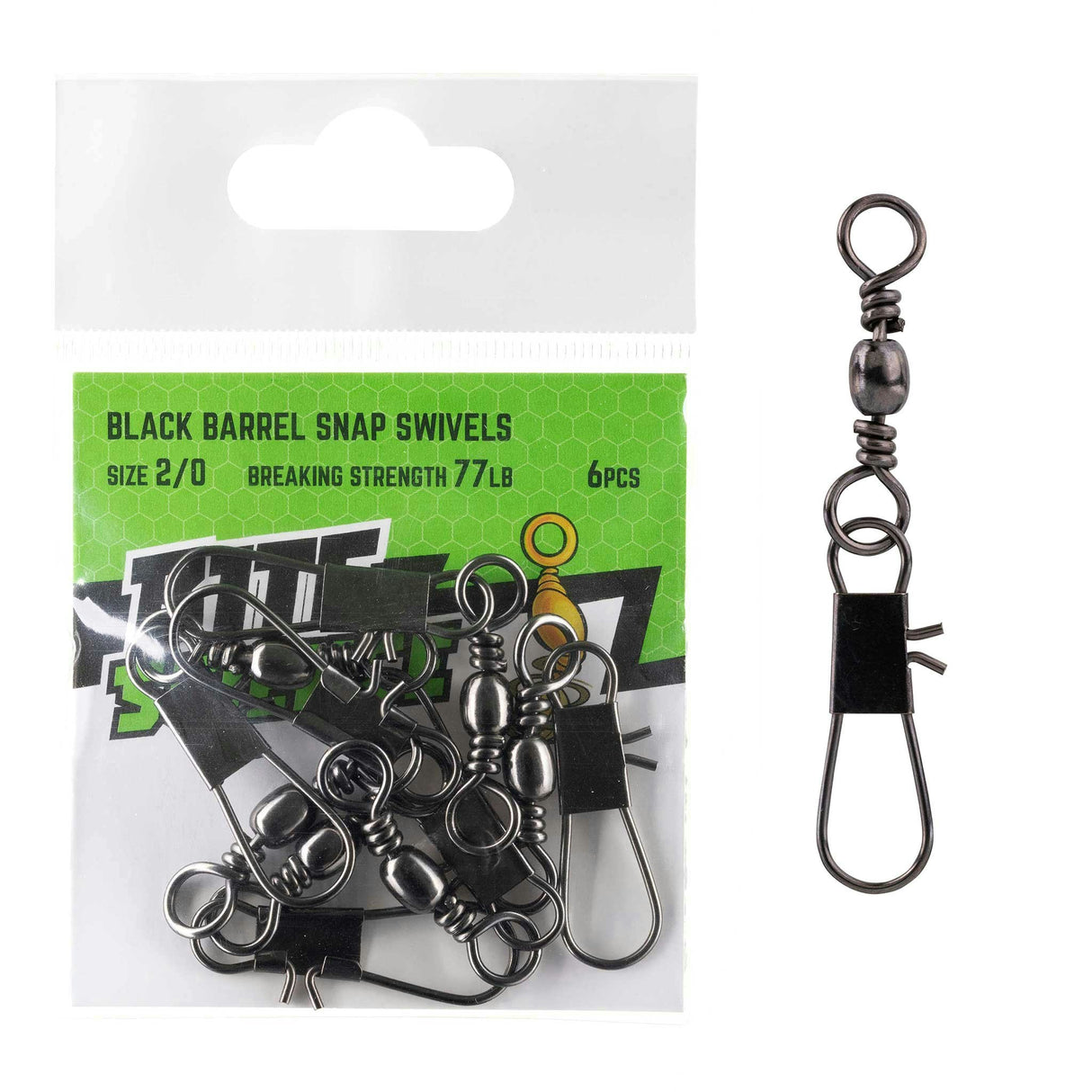 Bite Science Swivels Black Barrel Snap