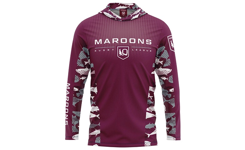 NRL QLD Maroons 'Reef Runner' Hooded Fishing Shirt