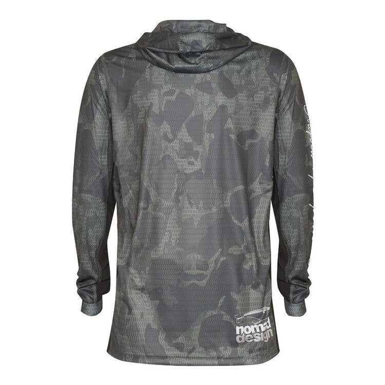 Nomad Tech Fishing Shirt Hooded - Khaki Camo Splice